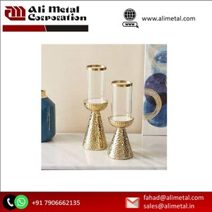 Established Design metal glass wedding <b>candlestick</b> road guide dining table center metal candle <b>holder</b> Customization - Product Image 3