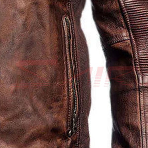 Customized Men's Lightweight Breathable Leather Winter <b>Jacket</b> <b>Plus</b> <b>Size</b> <b>Waterproof</b> Bomber Sheep Design Zipper Knitted Cotton - Product Image 6