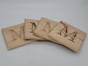 Fabricant indien beaux sous-verres en bambou vierges carrés en bois gravés personnalisés - Product Image 3