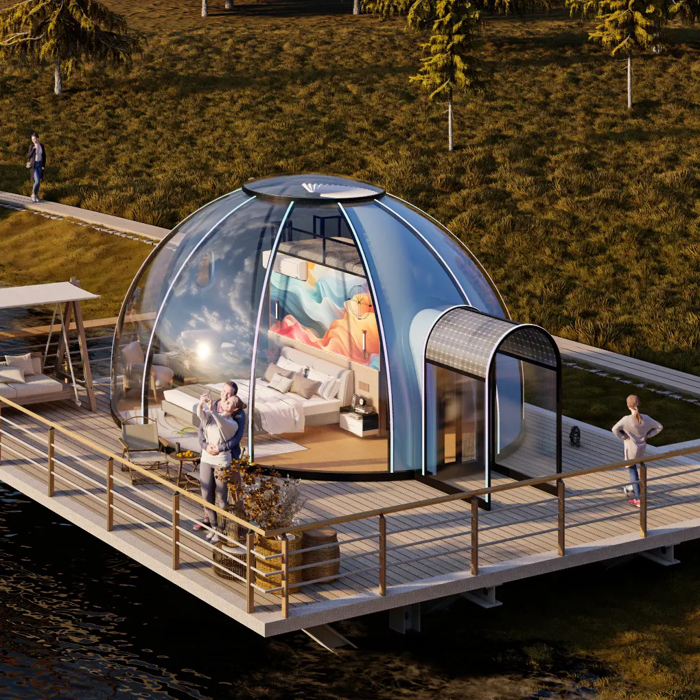 Dijual 5 Meter Sistem Geo PC Tenda Geodesic Glamping Hotel Lucidomes Luar Ruangan