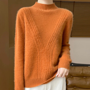 Suéter de Mujer al por Mayor, Hecho a Medida, 100% Algodón, con Estampado Gráfico, Logotipo Bordado, Suéter de Cuello Redondo para Mujer - Product Image 2