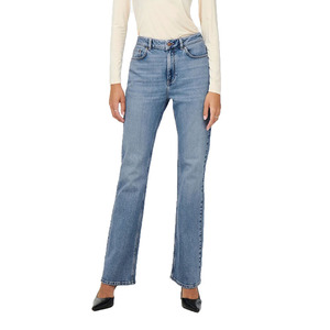 กางเกงยีนส์ขาตรงเอวสูงสำหรับผู้หญิง, แฟชั่นใหม่2025กางเกงยีนส์ขากว้างทรงหลวมสีฟ้าฤดูใบไม้ร่วง - Product Image 1