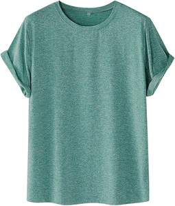 Nuevo diseño 100% algodón de manga corta cuello redondo deportes y ropa de gimnasio algodón transpirable ropa de verano cómoda - Product Image 3