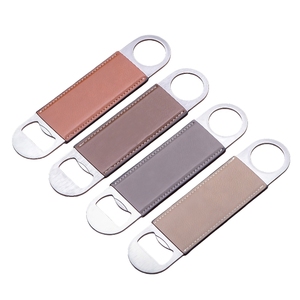 Apribottiglie HXY personalizzato moderno in acciaio inossidabile e similpelle con incisione laser, bomboniera personalizzata per matrimonio - Product Image 5