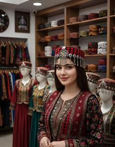 Clip à cheveux traditionnel afghan tribal vintage fait à la main en tissu ethnique pashtun avec fleurs - Product Image 4