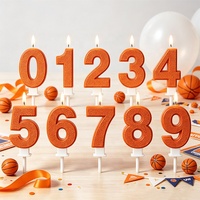 Bougies Chiffres de Basket-ball Sans Fumée Écologiques pour Gâteaux d'Anniversaire, Décoratives pour Enfants, Bars et Fêtes de Pâques