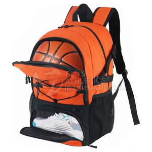 Sac à dos de basket-ball élégant avec filet à balles et sac de basket-ball multifonction en tissu Oxford résistant à l'eau - Product Image 1