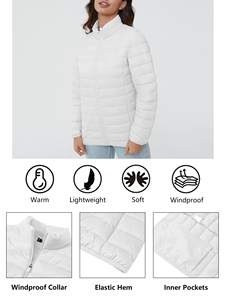 Lightweight Winter Puffer Jacket <b>For</b> Men's Quilted Padded Zip Up <b>Coat</b> Stand Collar Winter Outerwear <b>Storage</b> Pocket Down - Product Image 4