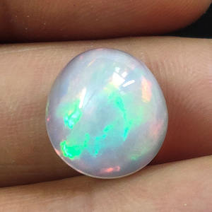 Cabochon ovale éthiopien naturel 12.5x11.5mm 4.45cts pierre précieuse de feu blanche véritable opale de feu bijoux pierres précieuses de cabine en vrac" - Product Image 6