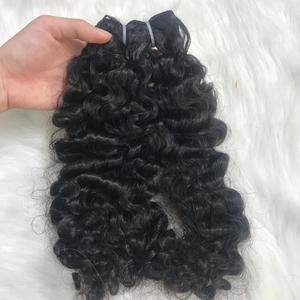 Cabello humano virgen 100% trama rizada birmana grado vietnamita A calidad 100g VQ cabello extensiones de cabello tejido Linda - Product Image 2