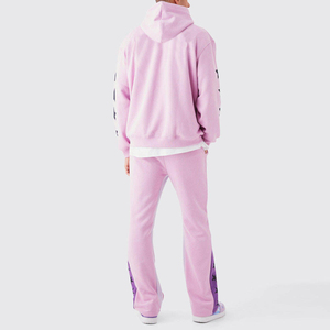 Customized Printing Tech Fleece Flared Tracksuit for Men Winter 100% Cotton Breathable Lightweight Long Sleeves Embroidery - Product Image 2