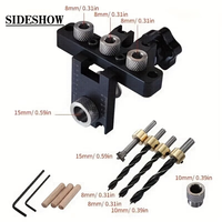 Kit de gabarits de perçage pour le travail du bois 3 en 1, guide de perçage et localisateur réglable pour chevilles en bois