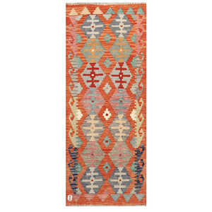 Alfombra Kilim de Maimana, Afganistán, 192 x 78 cm, Alfombras y Juegos de Alfombras - Product Image 1
