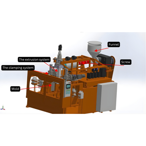 Machine d'extrusion de soufflage de bouteilles automatique de 0 à 10 L, machine de moulage par soufflage de bouteilles en plastique, machine de moulage par soufflage de bouteilles - Product Image 1