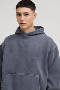 Algodón Fleece Sudaderas Sudadera con capucha de gran tamaño French Terry Pullover Hoodie Washed Men's Outdoor Pullover Hoodie - Product Image 3