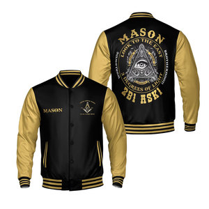 Chaqueta Universitaria Masónica para Hombre, Chaqueta Universitaria Bordada con Bordado Masónico Personalizado - Product Image 1