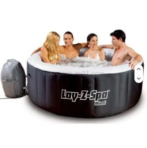 VENTES FLASH : ACHETEZ 5, OBTENEZ 3 GRATUITS - Nouvelle baignoire gonflable Lay Z Spa Miami AirJet pour 4 personnes, 120 jets, 120 V, avec couverture EnergySense - Product Image 1