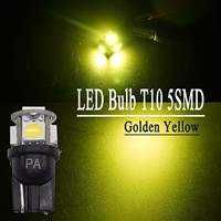 LED T10 5050 5 SMD 194 168 W5W, éclairage de tableau de bord de voiture, 6V 12V 24V DC, jaune doré, vision à 360 degrés, 1 Watt PA