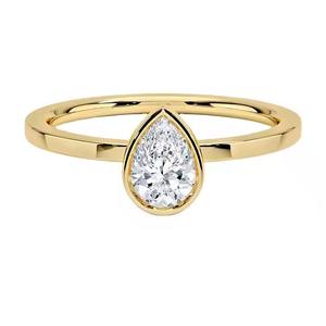 Anillo de moissanita con corte de pera para mujer, anillo de compromiso de moissanita con corte de pera chapado en oro y plata de ley S925 - Product Image 6