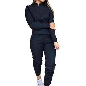 Service OEM Survêtements deux pièces de haute qualité Survêtement en coton à fermeture éclair complète pour femmes, vêtements de sport ajustés, ensemble de jogging à vendre - Product Image 1