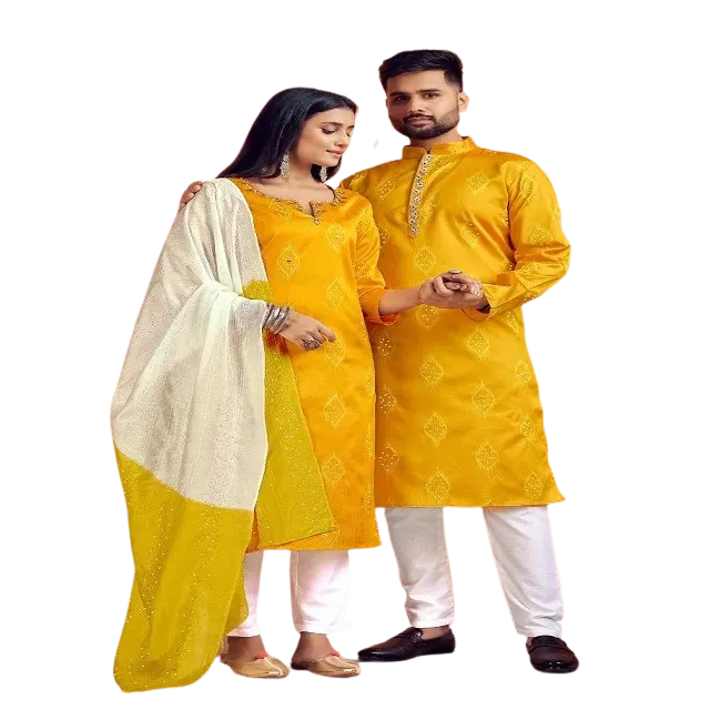 Conjunto de pijama de pareja tradicional de India, Combo de pijama para hombres y kurti, super calidad, combo Cupal