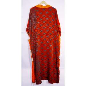 Vintage Women's Silk <b>Kimono</b> <b>Robe</b> Patchwork Floral Comfort Fit <b>Long</b> Lounge Wear Bohemian Style for Summer Sleepwear Autumn Spring - Product Image 3