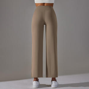 Pantalon de sport personnalisé pour femmes Pantalon de yoga durable Coupe ample Workout Running Taille élastique Leggings de yoga Pantalon avec poches - Product Image 3