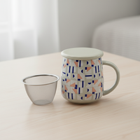 Ensemble théière et infuseur en grès émaillé de qualité supérieure, style nordique haute couture, multi-usages, référence 3460397A-0.35