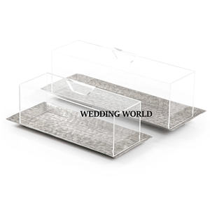 Bandeja metálica para chocolate con tapa acrílica Bandeja para chocolate de lujo de calidad superior Bandeja para chocolate de diseñador más vendida - Product Image 1