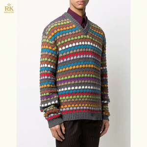 Vente en gros de pulls pour hommes, pull à manches longues en jacquard et lettre, vêtements tricotés pour hommes, pull en tricot pour hommes - Product Image 5