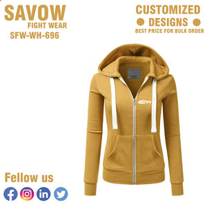 Sweats à capuche pour femmes 100% coton pull-over surdimensionné à capuche polaire vestes zippées personnalisé hiver Streetwear régulier avant de haute qualité - Product Image 5