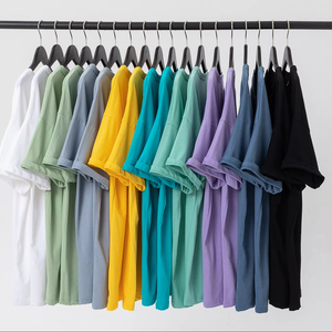 100% nuevo algodón Casual para hombres mujeres cómodo transpirable patrón sólido 280g tejido de punto camiseta personalizable para hombres - Product Image 1