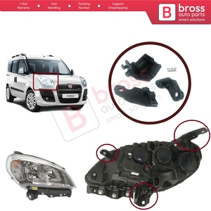 ชุดแท็บยึดไฟหน้า BHL551 ด้านขวา สำหรับ Doblo MK2 263 Facelift ปี 2015-2022 รุ่น 51974243 - Product Image 5