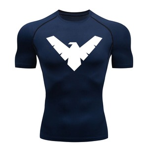 Nueva alta calidad transpirable Jogging Wear Slim Fit manga corta gimnasio camisas personalizar impreso venta al por mayor Rash Guard - Product Image 4