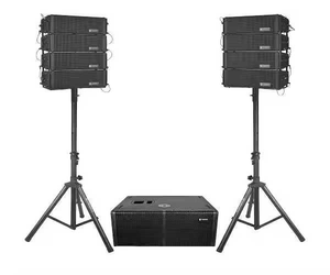 Système de sonorisation professionnel Line Array avec deux caissons de basses de 18 pouces, amplificateur de puissance, musique de scène professionnelle - Product Image 4