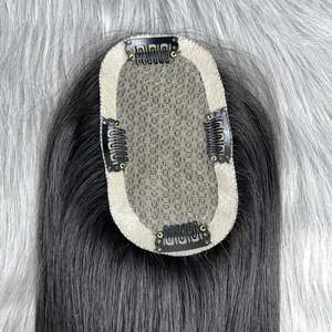 Vente en gros d'extensions de cheveux humains 100% toupet et dessus de cheveux vietnamiens noirs naturels matériel de cheveux bruts de haute qualité - Product Image 5