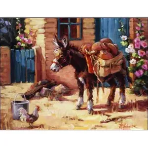 Burro Accent & Decor Tile Maxine Johnston's Southwest Art RW-MJA011AT para decoración del hogar - Product Image 1