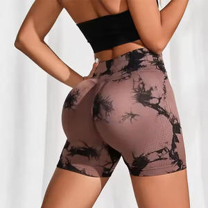 Personalizado gimnasio deporte fitness entrenamiento pantalones cortos sin costuras Color bloqueado cintura alta deportes pantalones cortos melocotón en forma de Fitness ropa deportiva pantalones cortos - Product Image 2