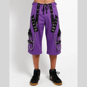 Pantalones Góticos Morados de Algodón para Hombre, Pantalones Góticos de Moda Convertibles para Hombre 2026 - Product Image 3