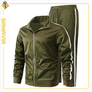 Survêtements pour hommes deux pièces vêtements de sport Jogging costume veste à glissière et pantalon tenue d'entraînement de gymnastique vêtements de sport en gros - Product Image 1