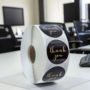 Haute qualité 25mm étanche vinyle autocollants rouleau personnalisé imprimé Logo étiquettes résistant à l'huile et Durable emballage de gros - Product Image 2