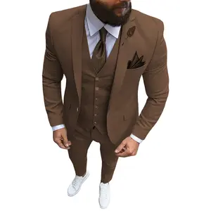 नए डिजाइन वेडिंग सूट स्लिम फिट लुभावनी पार्टी ब्लेज़र पुरुषों के लिए 3 टुकड़े सूट और पैंट सेट