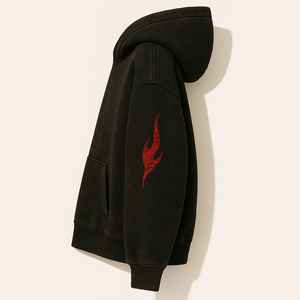 Sweat-shirt à capuche unisexe 100% coton surdimensionné pour l'hiver avec broderie 3D et impression numérique, respirant et coupe-vent - Product Image 3