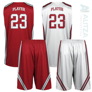 Juego de camisetas de baloncesto reversibles personalizadas duraderas para equipos Tela de secado rápido Impresión de números de nombre personalizado - Product Image 5