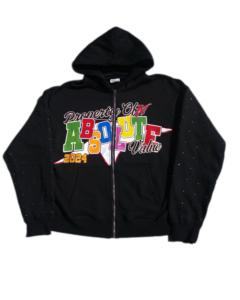 เสื้อผ้าแนวสตรีทผ้าเฟรนช์เทอร์รี่มีซิปสีจางมีฮู้ดสำหรับผู้ชายผู้หญิง - Product Image 2