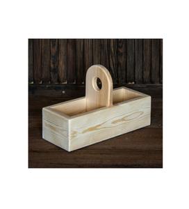 Porte-couverts décoratif de table design fabuleux porte-couverts en bois à 2 sections pour accessoires de cuisine et de table - Product Image 1