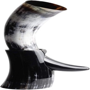 Jarra de cerveza Medieval vikinga, los mejores padrinos de boda, regalo de boda, borde de latón pulido, soporte de copa de cuerno inspirado en Game Thrones, artesanías naturales - Product Image 3