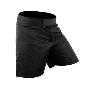 Short MMA à compression uni noir imprimé avec votre logo personnalisé en gros - Product Image 2