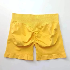 Pantalones cortos elásticos de cintura alta para mujer, se pueden usar en el exterior o en el interior, pantalones cortos deportivos ajustados de Color sólido, pantalones cortos de Yoga - Product Image 2