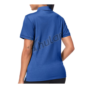 High Quality Cotton Polyester Polo Neck Work Shirts Women's Golf Polo Shirt Pose Stretch Rib Fitted Polo - Product Image 2